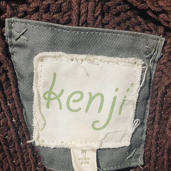 Y2K Kenji Brown Cardigan Sweater with‎ Hood - Picture 9 of 9